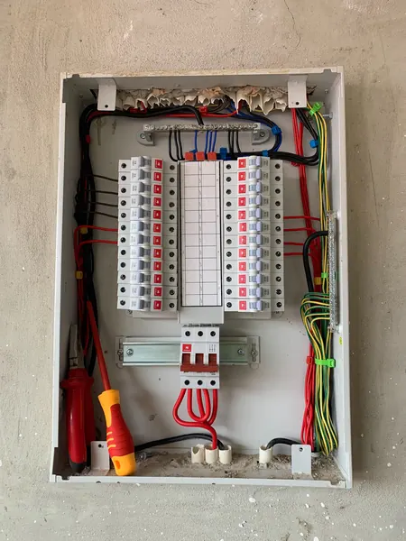 Breaker panel wiring during installation