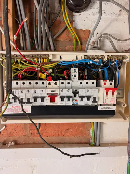 Electrical panel repair in progress