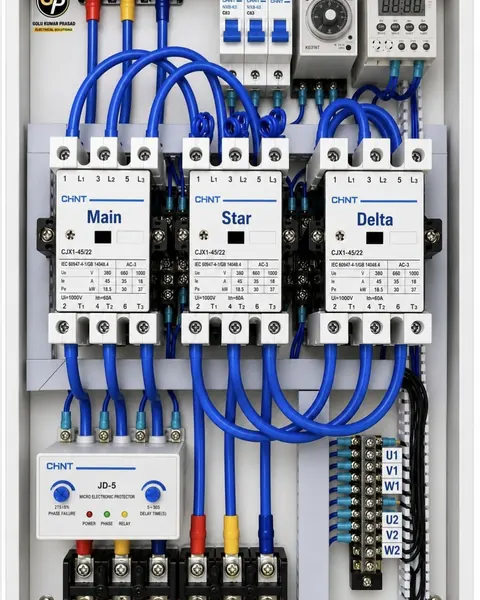 Industrial motor control panel wiring