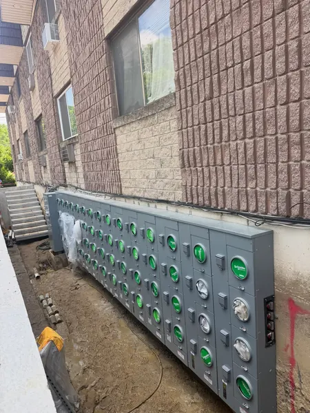 Large multi-meter electrical service installation