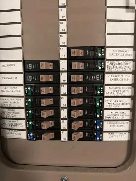 Completed residential breaker panel