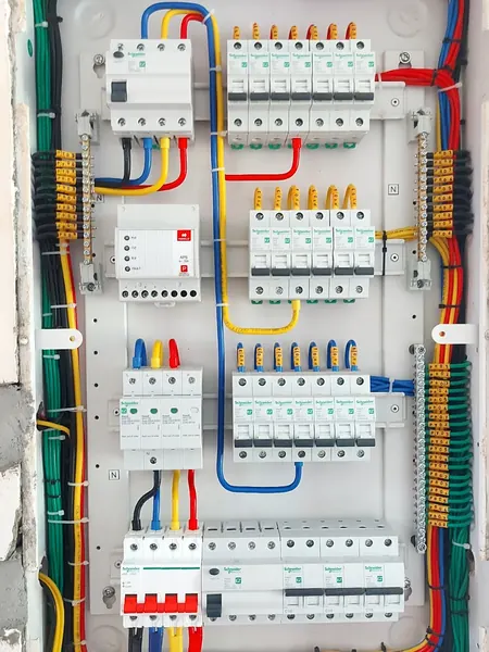 Organized three-phase breaker panel
